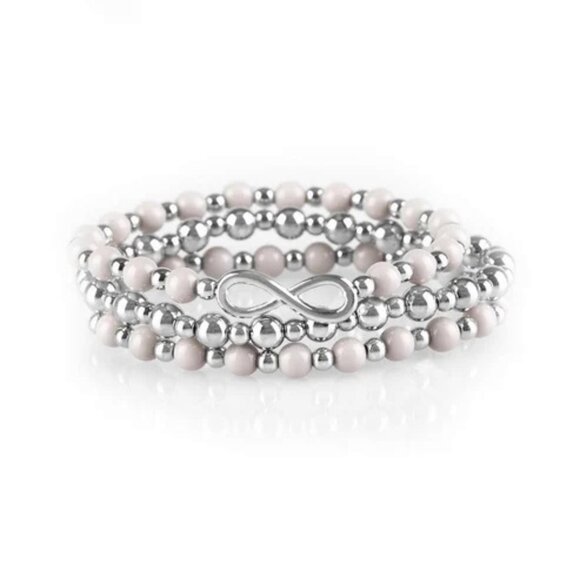Paparazzi Jewelry Accessories -Immeasurably Infinite - Silver Bracelet - Vintage - Picture 4 of 4